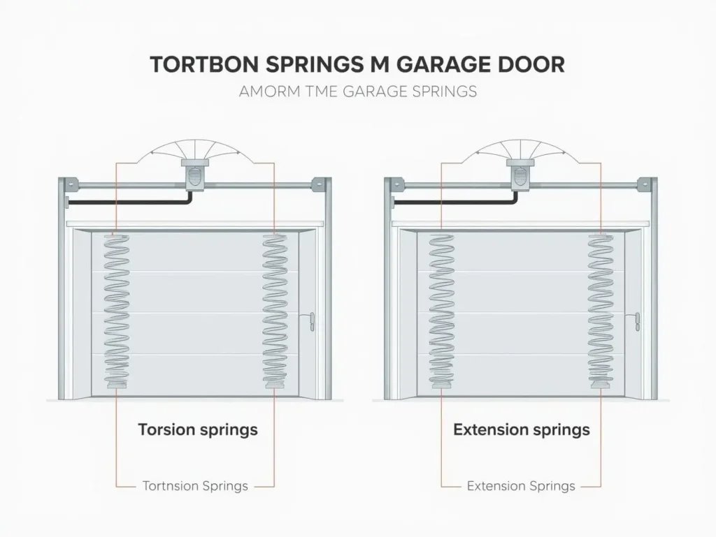 Infographic comparing torsion springs vs extension springs | Garage Door Spring Replacement in Woodbridge, VA